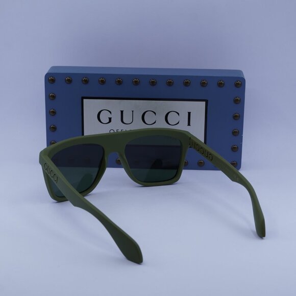 Gucci GG1570S 007 Square Sunglasses - Matte Green/Green - Picture 6 of 10
